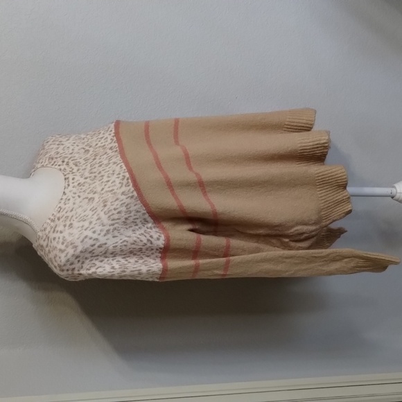 Beachlunchlounge women's XL (16-18) leopard print tan pink sweater long sleeve - Picture 3 of 11